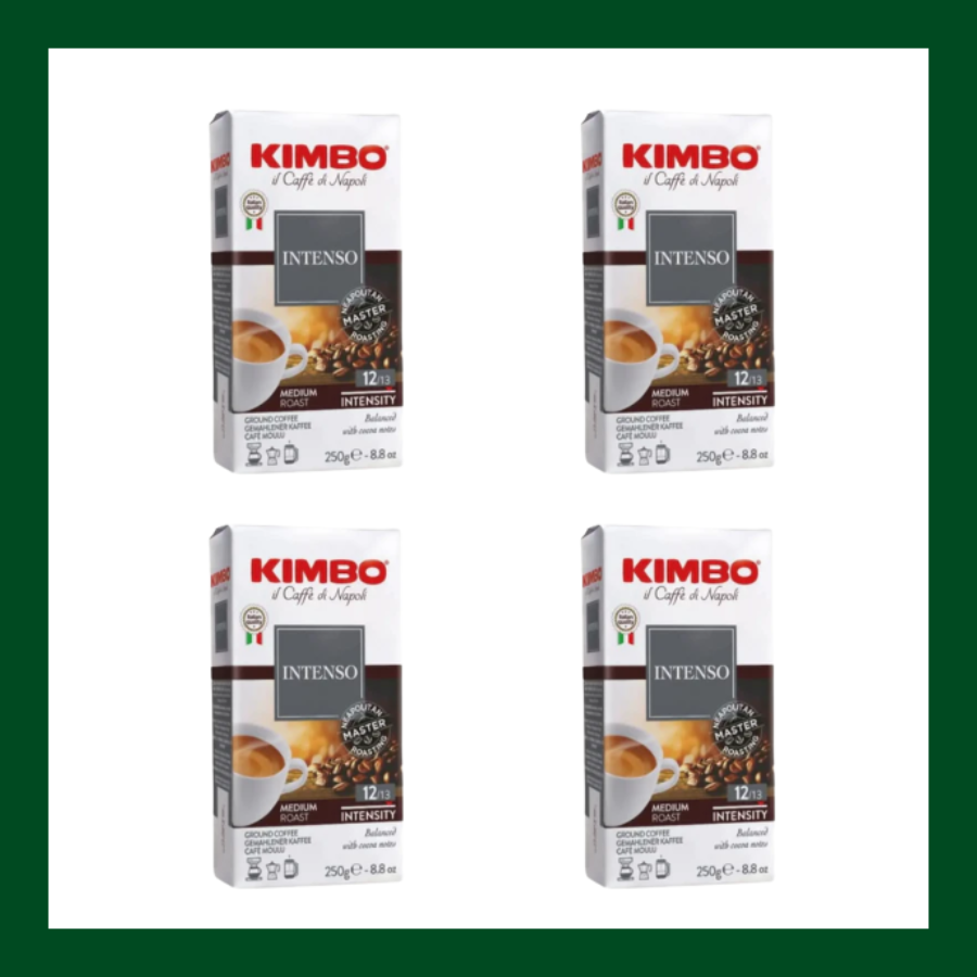 Café molido Kimbo Intenso, 4 paquetes de 250 g.