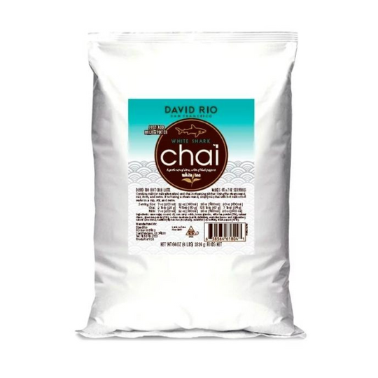 David Rio White Shark Chai en lata de 1.8 k – Chai gourmet en polvo con té blanco, especias y notas cítricas

