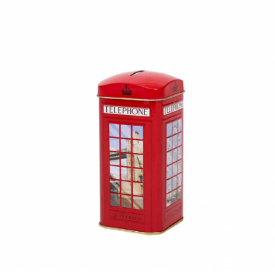 Té Ahmad London Phone – 20 bolsitas de English Breakfast en lata metálica coleccionable

