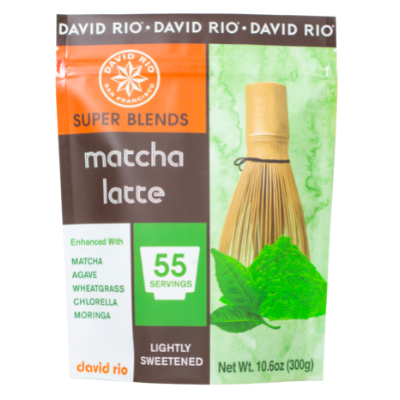 David Rio Super Blends Matcha Latte en bolsa de 300 g – Latte gourmet en polvo con matcha japonés y superalimentos

