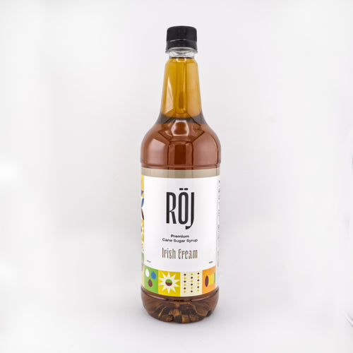 RÖJ Irish Cream Syrup 1 L – Sirope sabor crema irlandesa con azúcar de caña sin refinar, ideal para cafés y postres.
