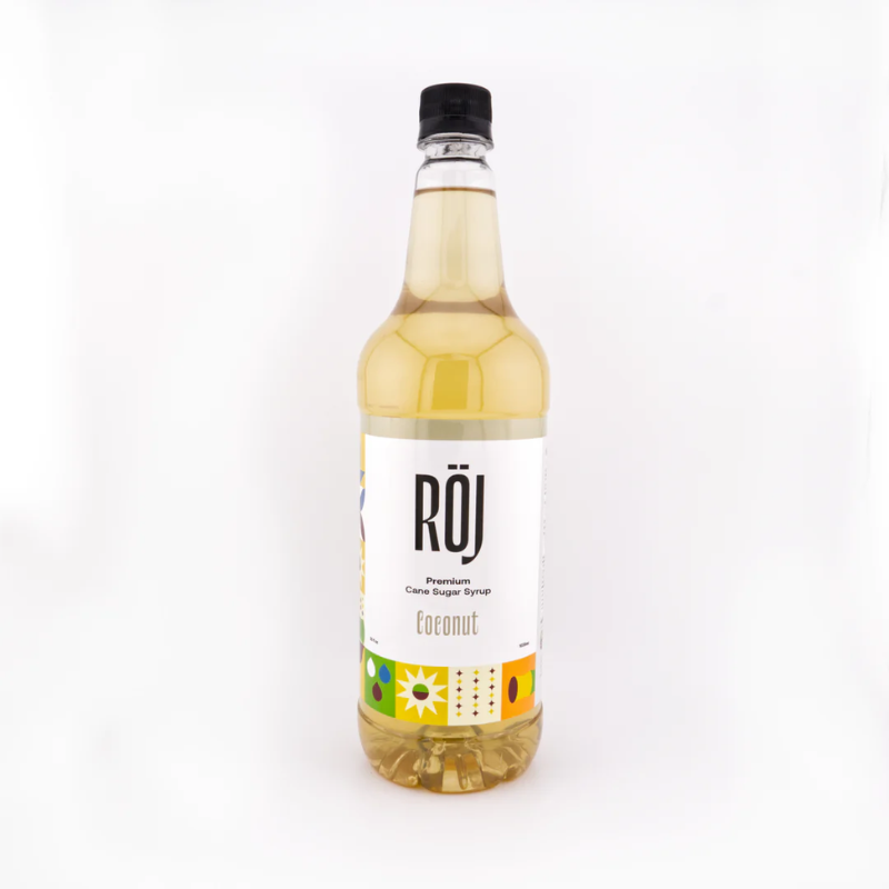 RÖJ Coconut Syrup 1 L – Sirope sabor coco con azúcar de caña sin refinar, ideal para cafés, tés y cocteles