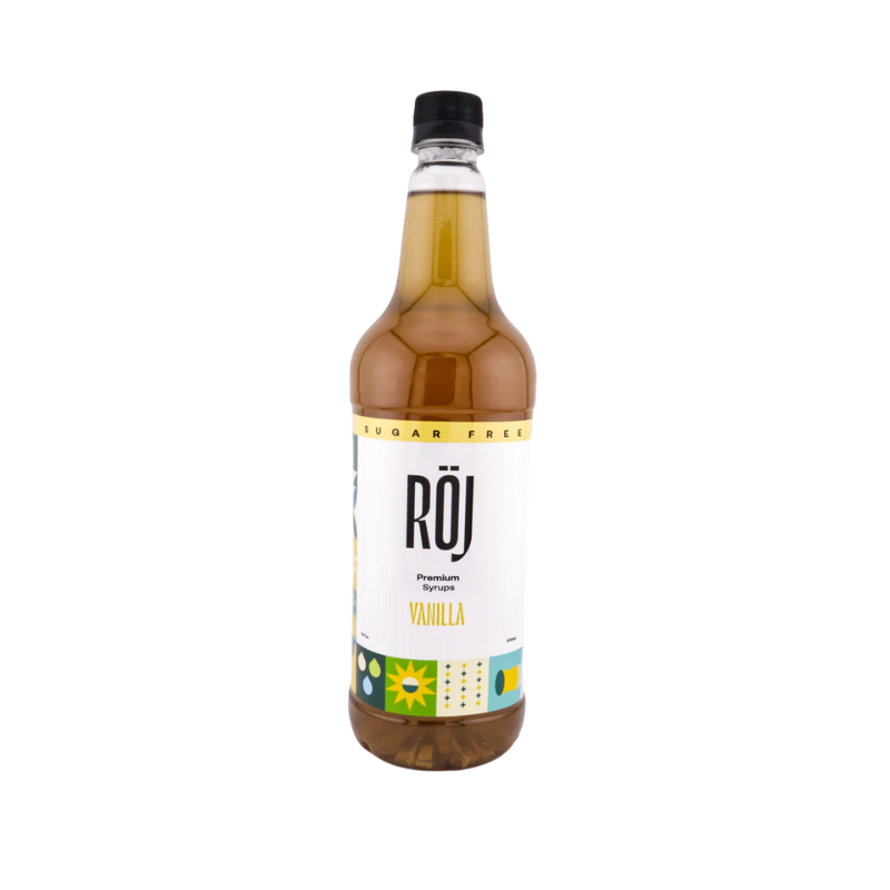 RÖJ Vanilla Sugar Free Syrup 1 L – Sirope de vainilla sin azúcar añadida, ideal para cafés, tés y cocteles