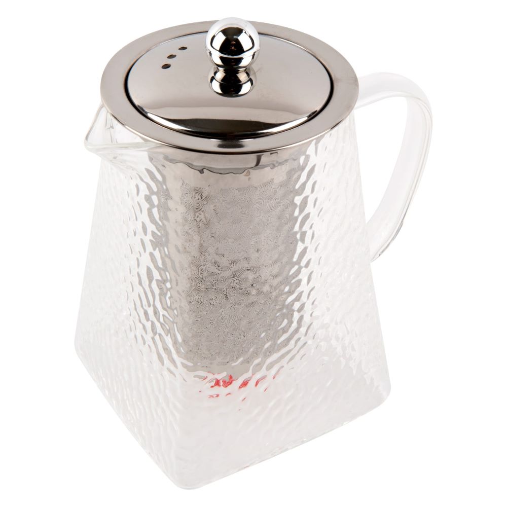 Tetera Oroley Rávena de 750 ml – diseño elegante en vidrio borosilicato con filtro y tapa de acero inoxidable

