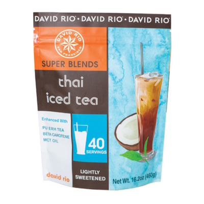 David Rio Super Blends Thai Iced Tea en bolsa de 460 g – Mezcla gourmet en polvo con té negro, pu-erh, coco y zanahoria

