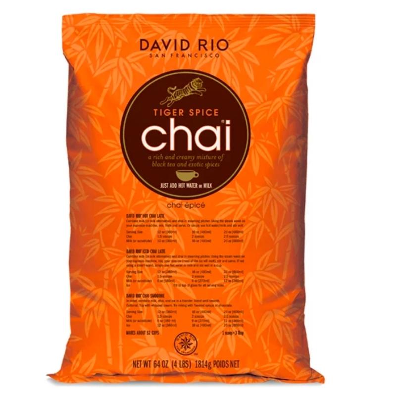 David Rio Tiger Spice Chai en lata grande de 1,8 kg – Chai gourmet en polvo

