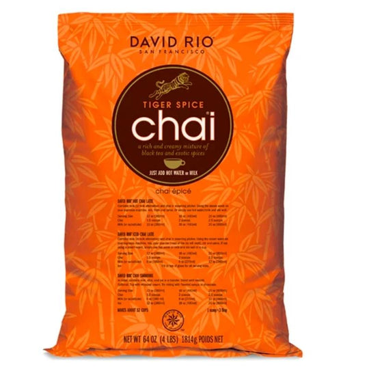David Rio Tiger Spice Chai en lata grande de 1,8 kg – Chai gourmet en polvo

