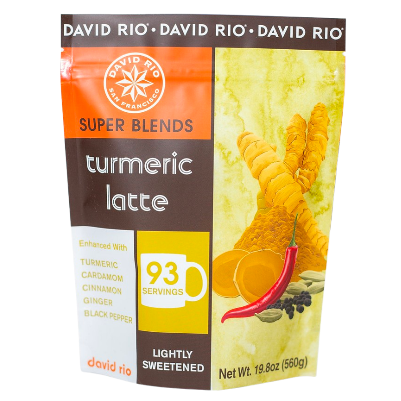 David Rio Super Blends Turmeric Latte en bolsa de 560 g – Latte gourmet en polvo con cúrcuma y especias

